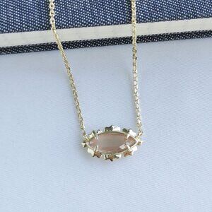 Kendra Scott Gold Genevieve Luster Plated Pink Cat's Eye Glass Necklace